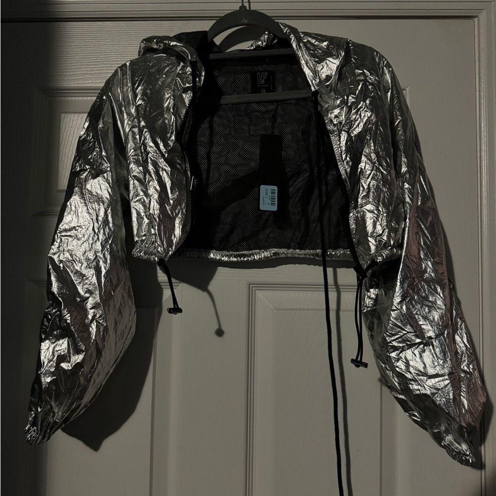 LF Silver Long Sleeve cropped jacket & matching skirt